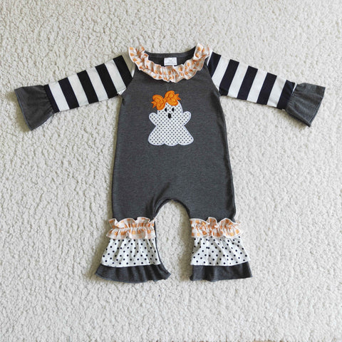 LR0129 halloween embroidery  romper