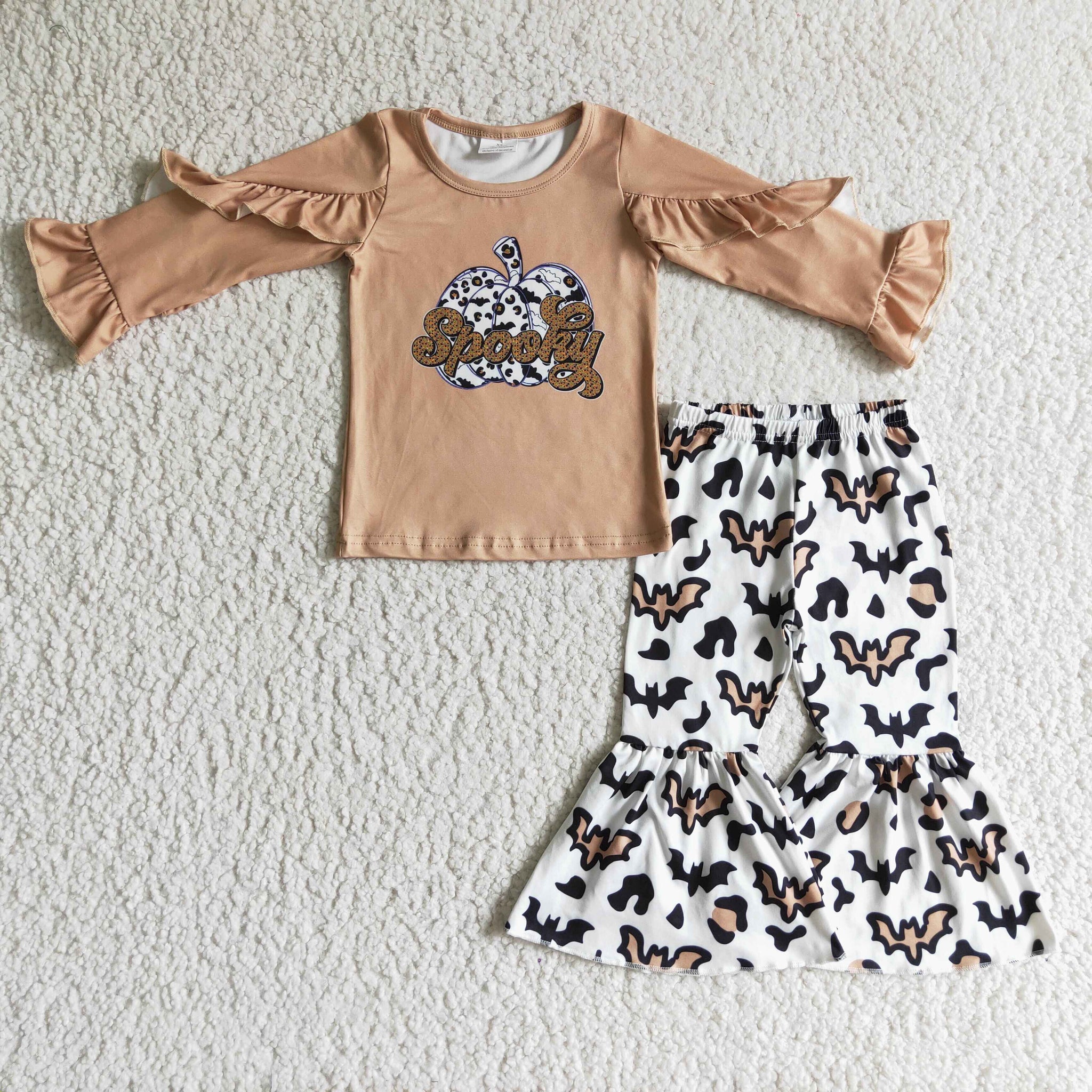 Halloween Girls Outfit Leopard Flared Pants