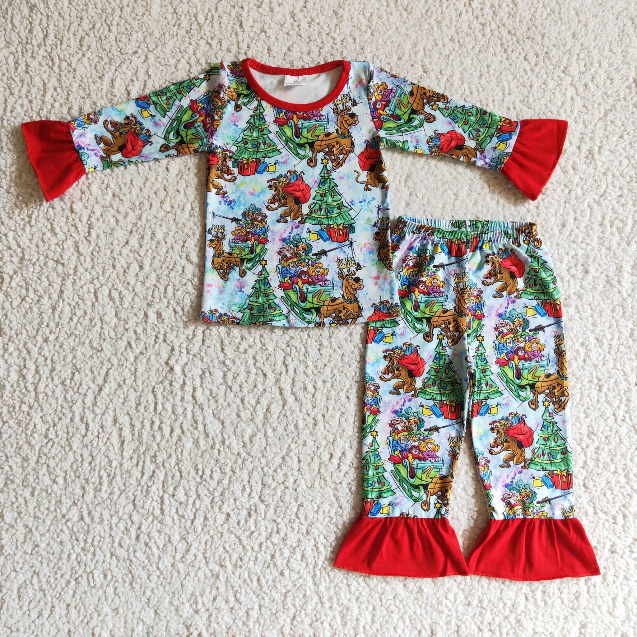 christmas girl pajama set