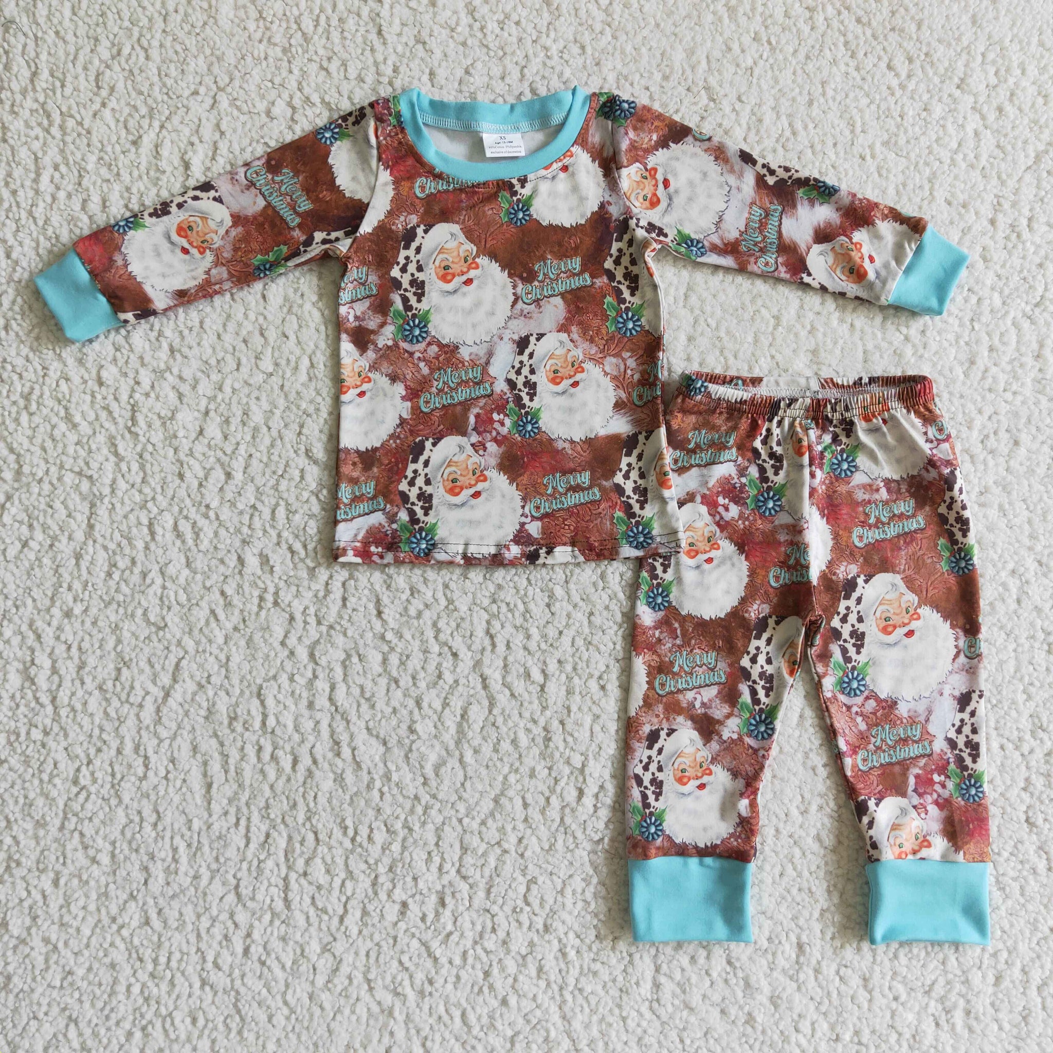 boy santa pajama set