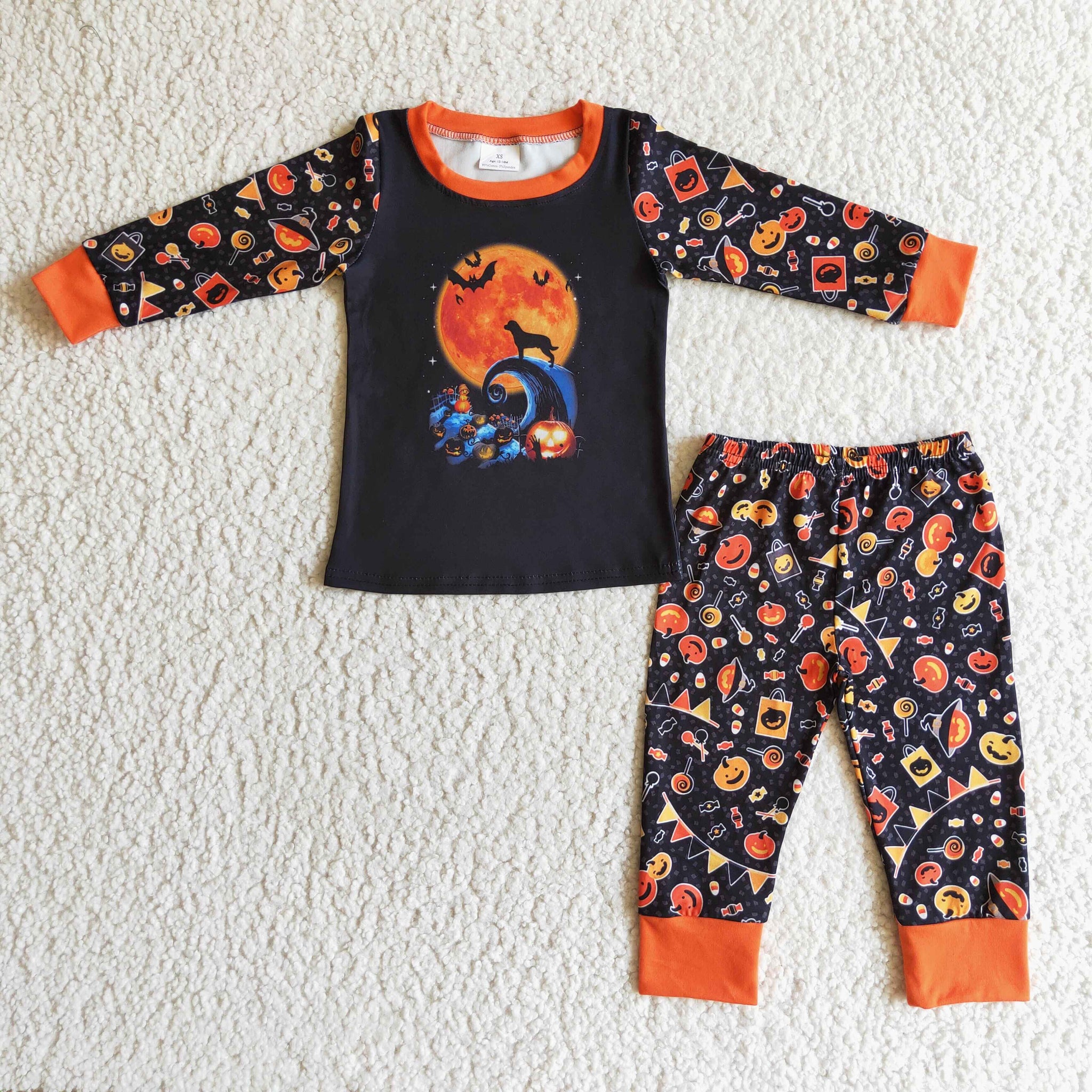 halloween boy pajama set