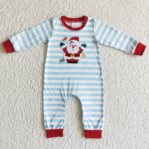 LR0121 baby boy santa embroidery pattern romper