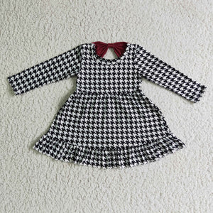 GLD0109 Houndstooth girls dress