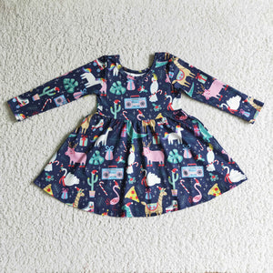 GLD0135 Farm Christmas Girl Dress