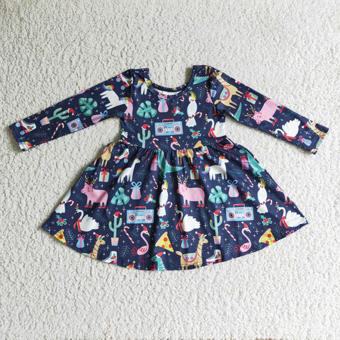 GLD0135 Farm Christmas Girl Dress