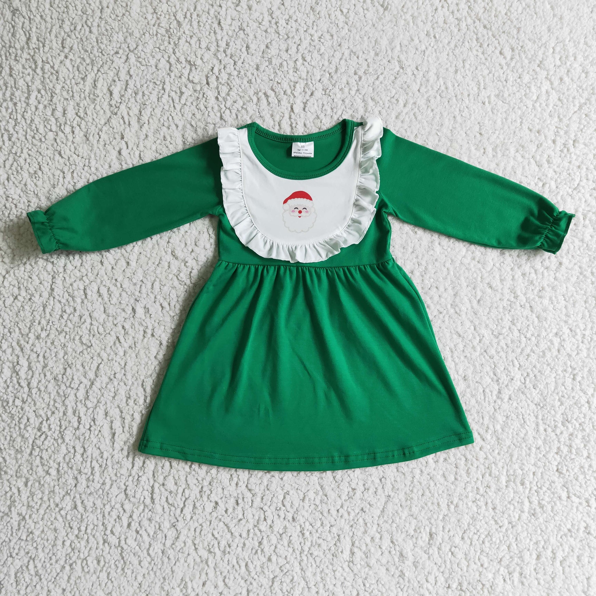 GLD0108 green girl christmas dress