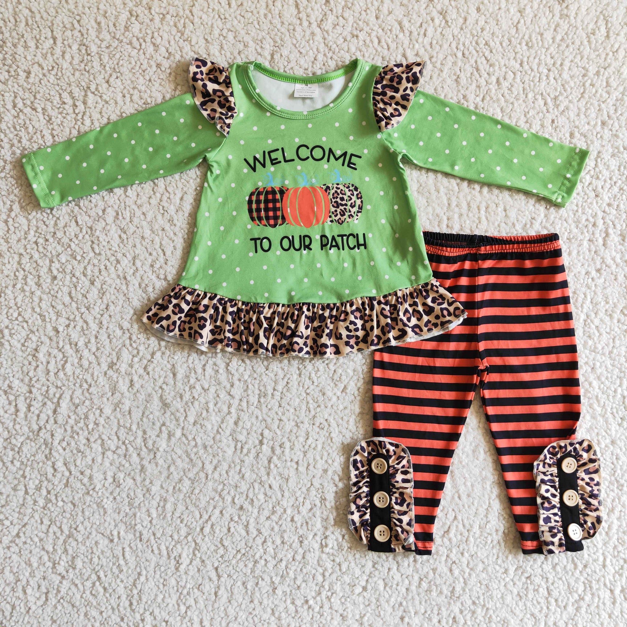 Halloween Girl Green Long Sleeve Suit