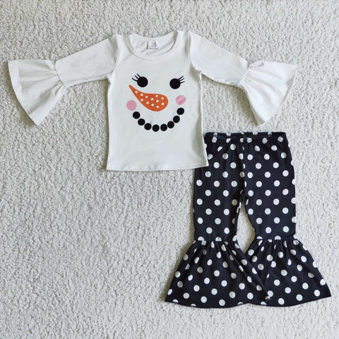 Girls Snowman Style Long Sleeve Suit