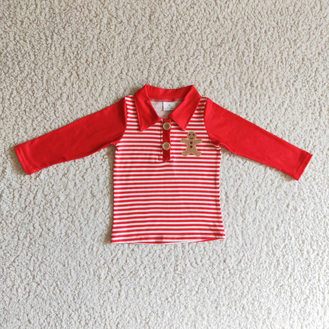 BT0040 Boys Gingerbread Lapel Long Sleeve Shirt
