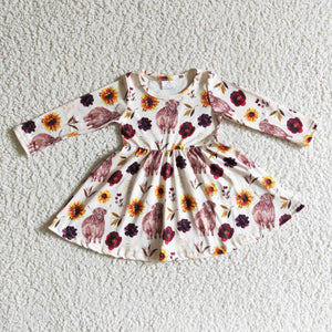 GLD0118 sunflower girl long sleeve dress