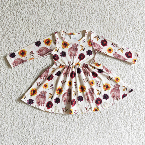 GLD0118 sunflower girl long sleeve dress
