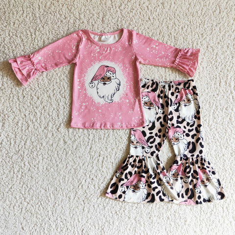 Pink Santa Girl Long Sleeve Suit