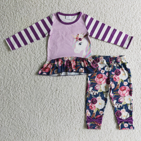 Unicorn Girl Floral Set