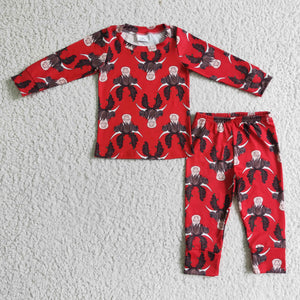 christmas cartoon tau pass print boy pajamas