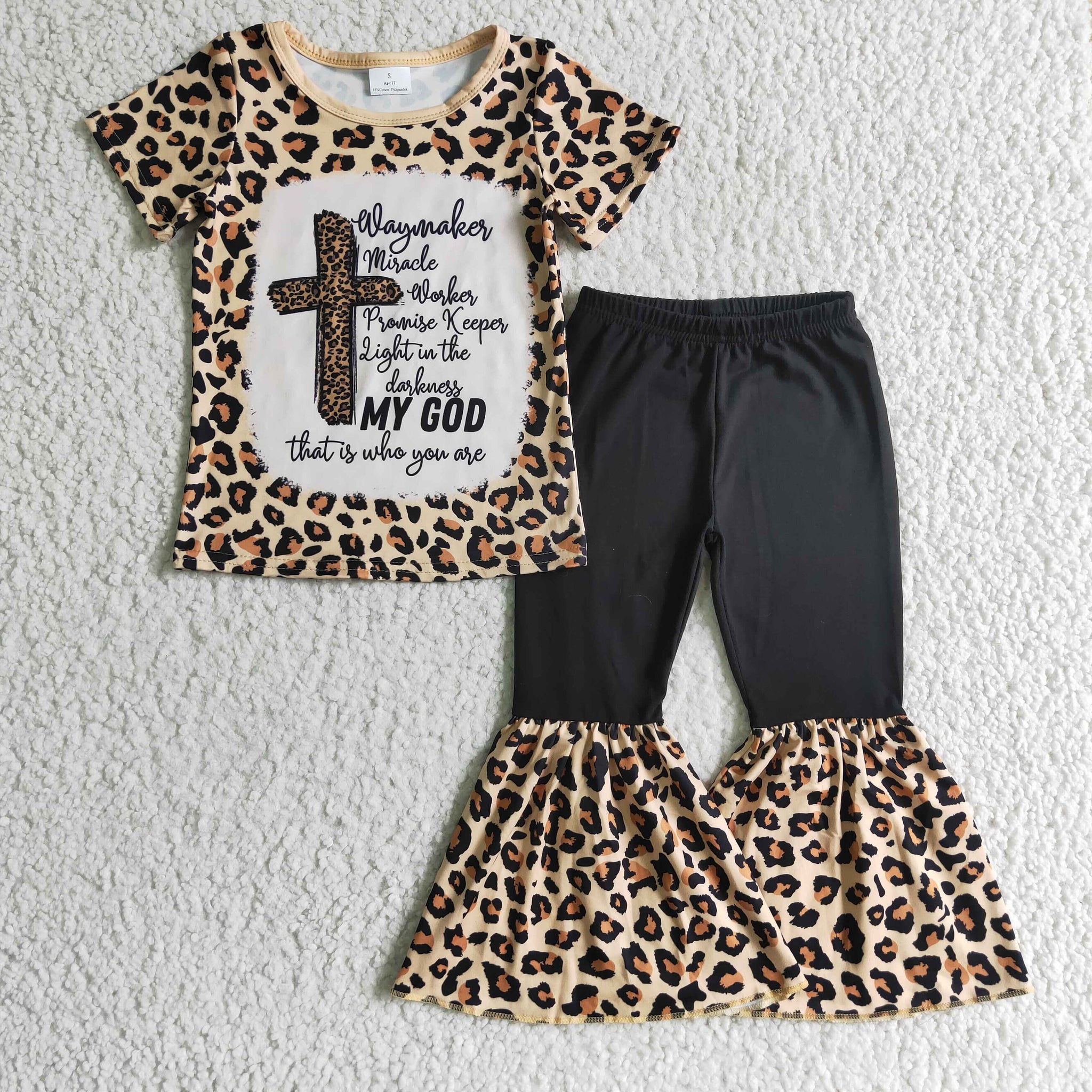 GSPO0218 Girls Easter Leopard Cross Print Set