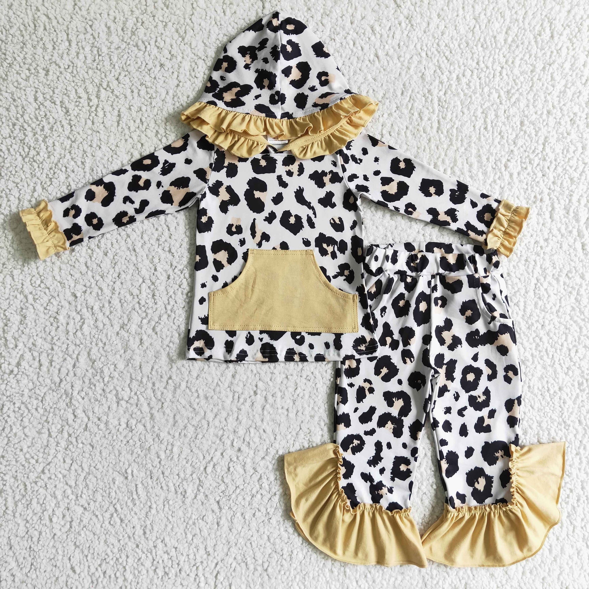 Leopard Girls Hoodie Set