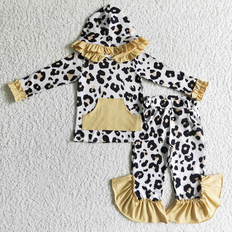 Leopard Girls Hoodie Set