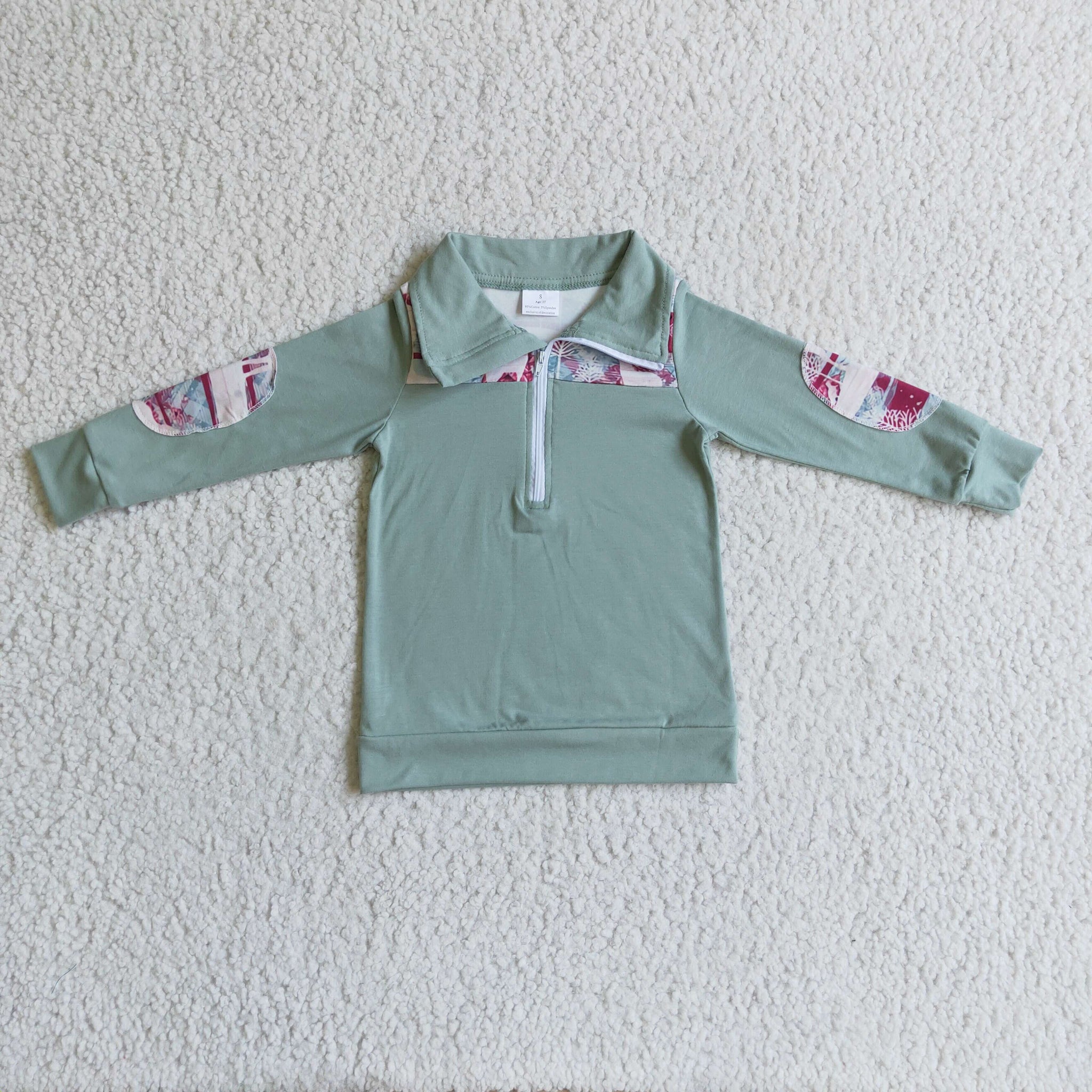 BT0086 Boys New Green Lapel Shirt