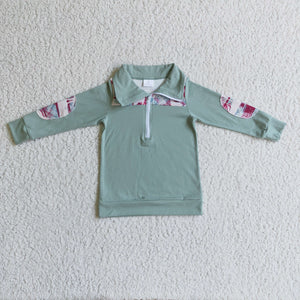 BT0086 Boys New Green Lapel Shirt