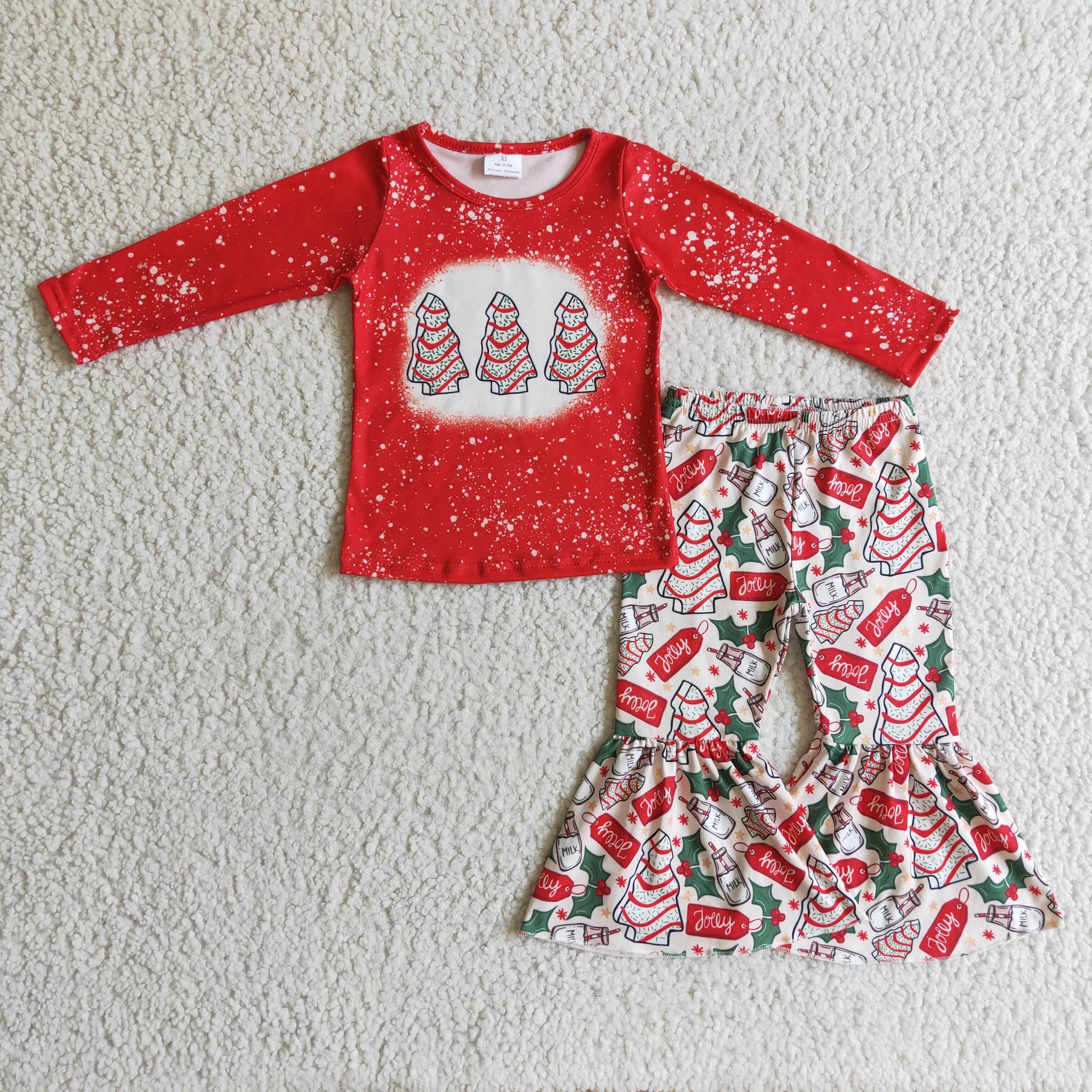 Christmas Kids Girl Cake Print Set