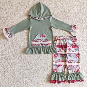 Girls Green Hoodie Set