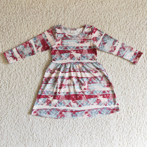 GLD0116 winter girls long sleeve dress