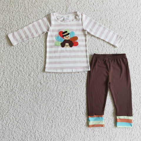 Boys' Embroidered Thanksgiving Set