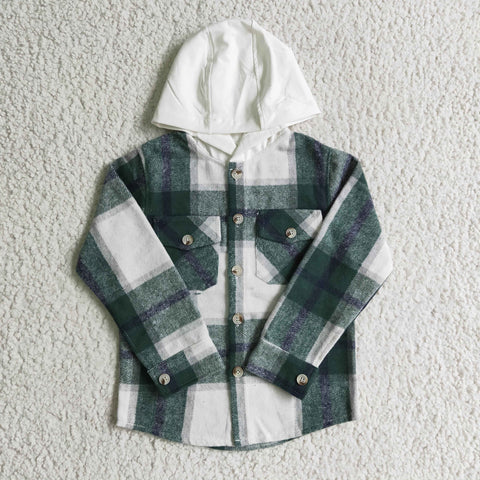 BT0075 Boys Check Print Hoodie Jacket