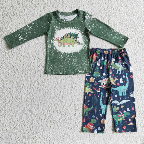Christmas Dinosaur Boy Long Sleeve Suit