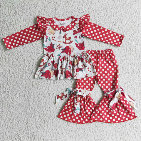 Girls Christmas Long Sleeve Suit