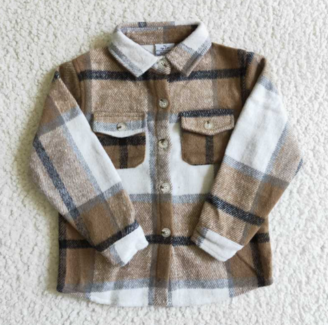 BT0062 Boys Grey Plaid Shirt