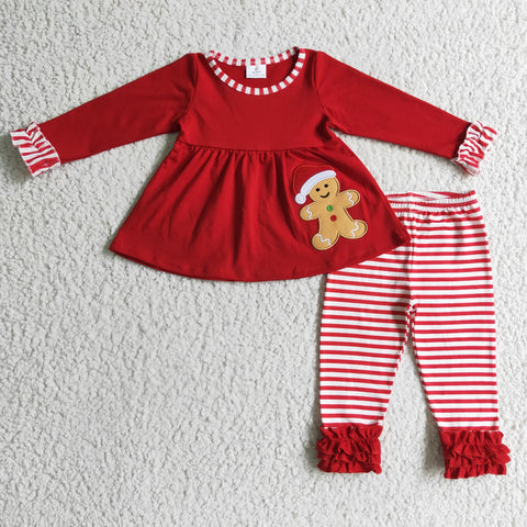 GLP0296 Christmas Girl Gingerbread Red Set