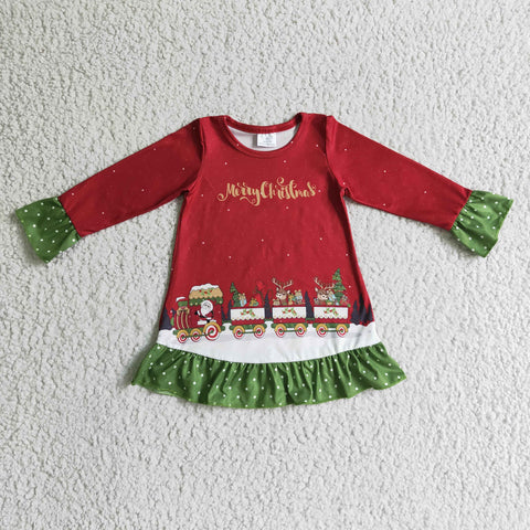 GLD0147 red girl christmas dress