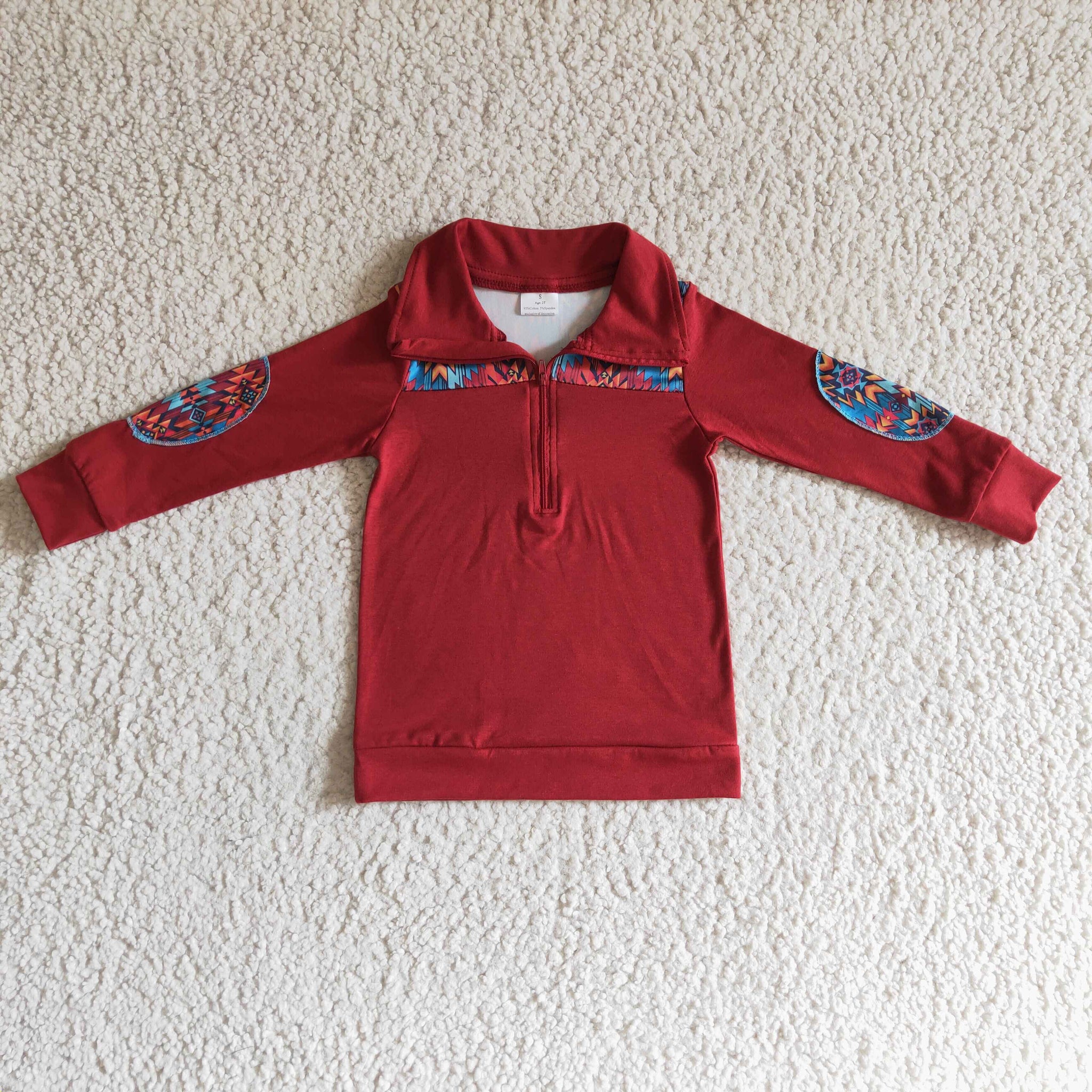 BT0080 Red Boys Lapel Shirt