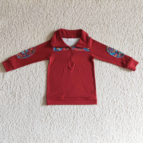 BT0080 Red Boys Lapel Shirt