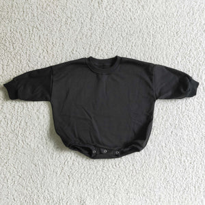 LR0241 baby black cotton romper