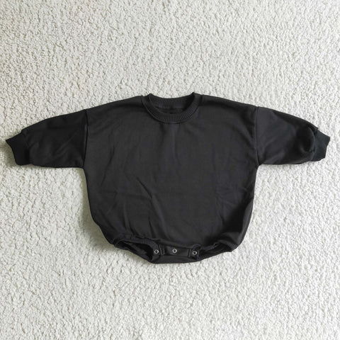 LR0241 baby black cotton romper