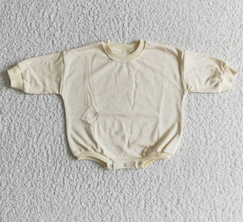LR0161 Cream yellow cotton romper