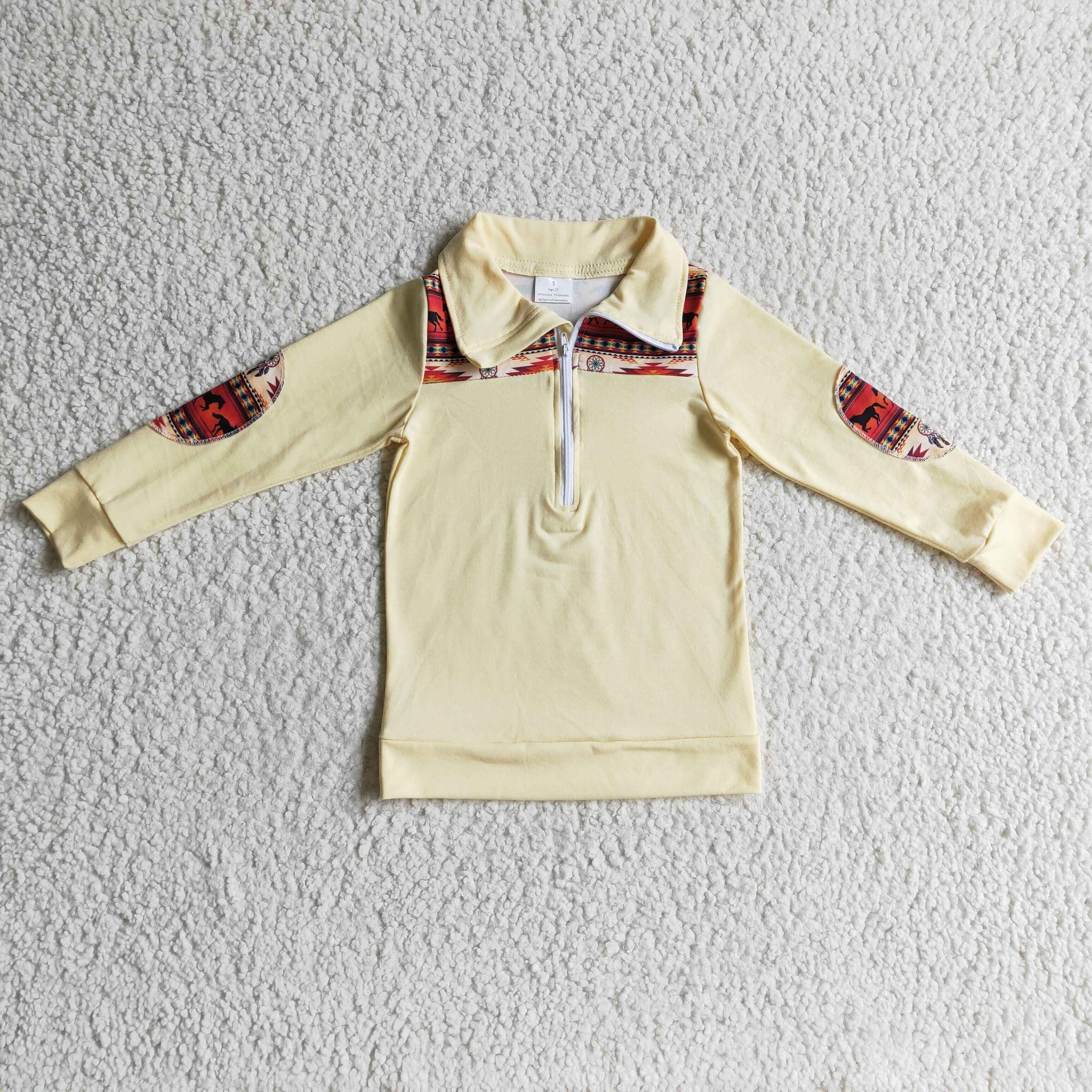 BT0079 Yellow Cotton Boys Shirt