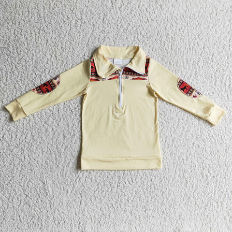 BT0079 Yellow Cotton Boys Shirt