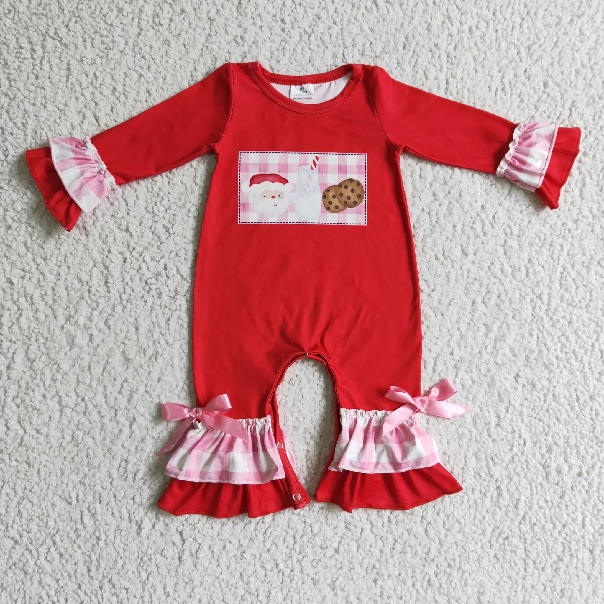 LR0188 christmas girl romper