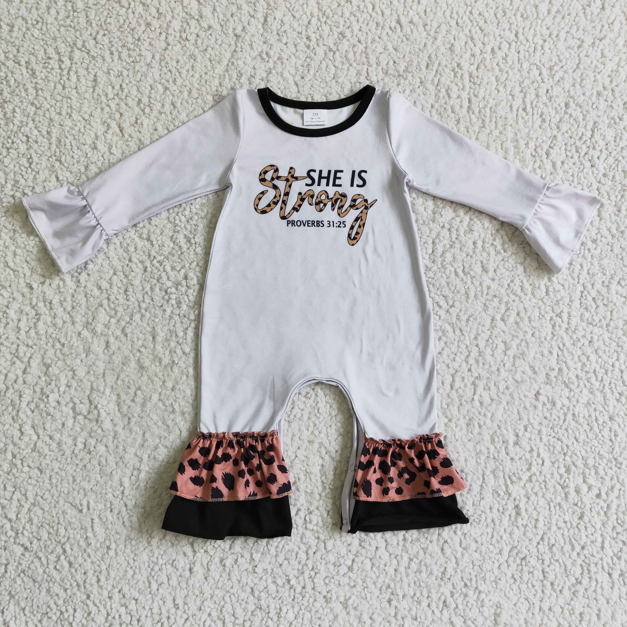 LR0216 baby girl long sleeve romper