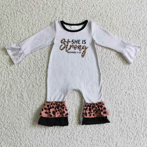 LR0216 baby girl long sleeve romper