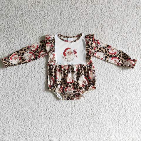 LR0202 baby girl santa print romper