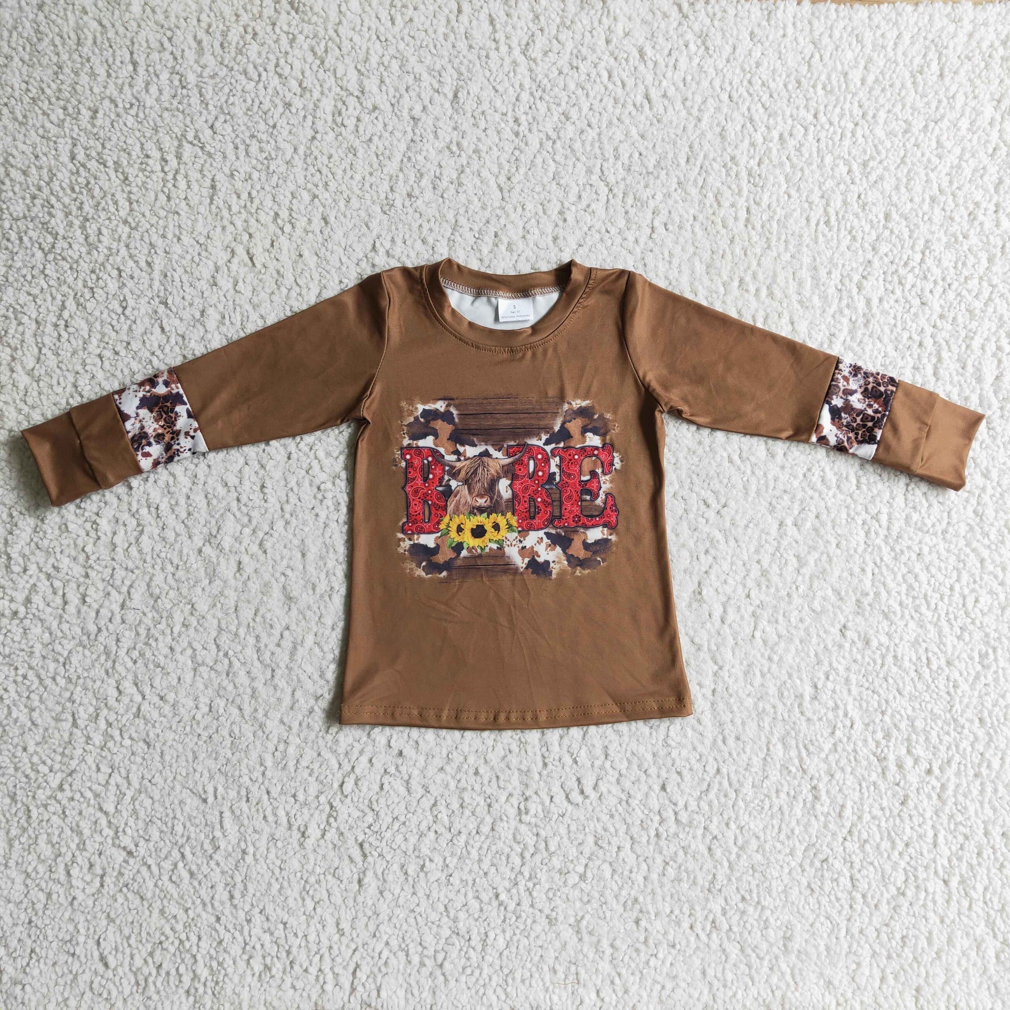 Boys Brown Long Sleeve Top