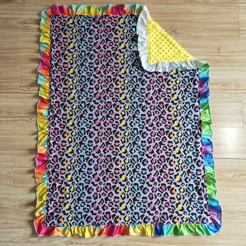 BL0028 colorful leopard print blanket