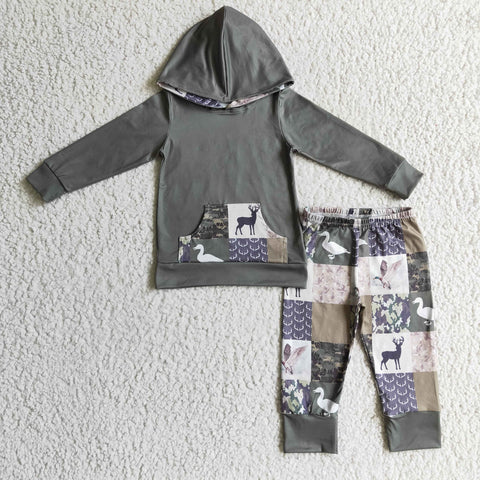 BLP0133 Green Boys Hoodie Set