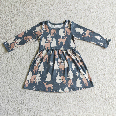 GLD0152 winter girls long sleeve dress