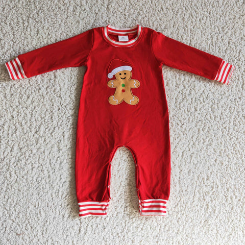 LR0195 baby boy gingerbread romper