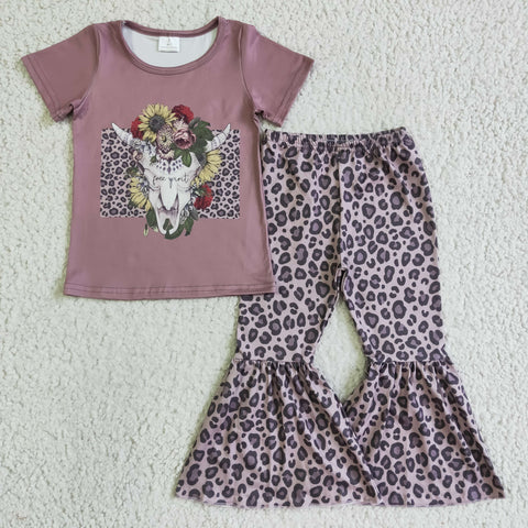 GSPO0152 Girls Cow Print Set